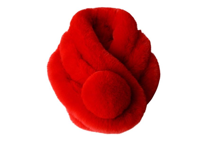 Refttenw Schal Damen Schal Winterschal Pelzkragen mit Bommel aus Kunstpelz, günstig online kaufen