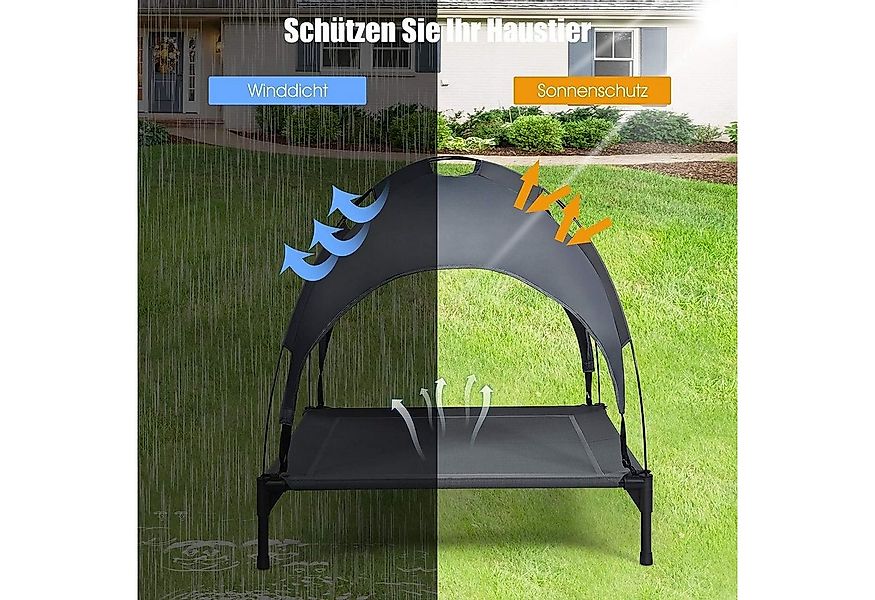 KOMFOTTEU Tierbett Hundeliege mit Dach, Haustierbett mit Eisenrahmen günstig online kaufen