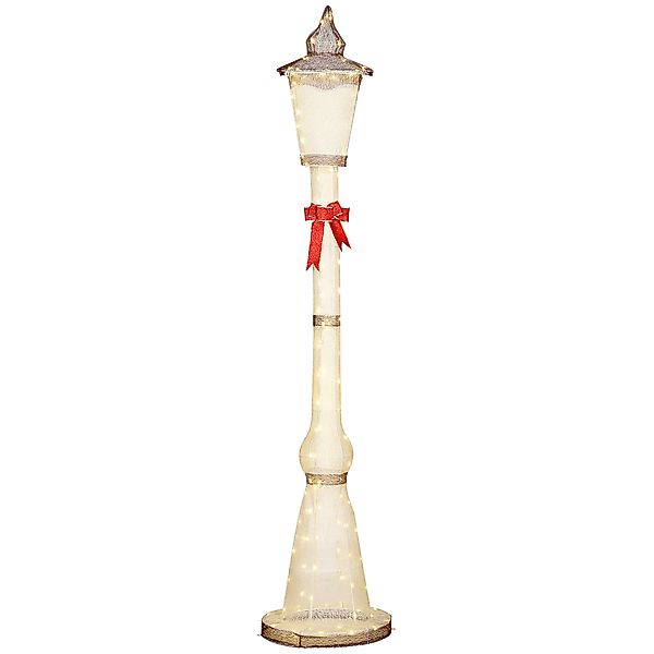 Outsunny LED Laternenpfahl 215 cm Weihnachtsdeko mit Warmweiß Leuchte, Stah günstig online kaufen