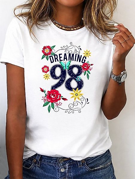RMK T-Shirt Damen Shirt Rundhals Basic "Dreaming 98" aus Baumwolle günstig online kaufen