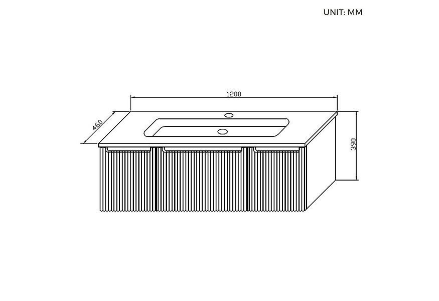 BRIDGE BENO Badmöbel-Set 120 cm Wand-Waschtisch mit Mineralguss-Waschbecken günstig online kaufen
