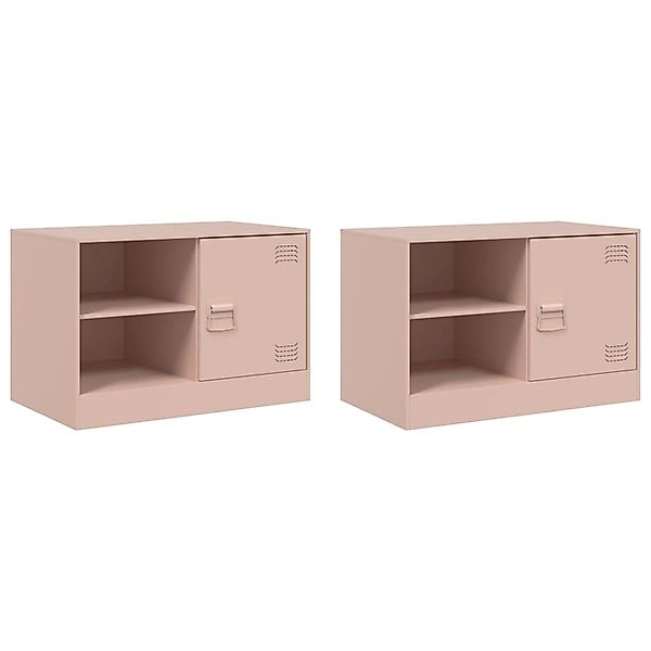 vidaXL TV-Schränke 2 Stk Rosa 67x39x44 cm Stahl 841694 günstig online kaufen