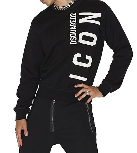 Dsquared2 Rundhalspullover Dsquared2 Be Icon Sweatshirt Schwarz Herren günstig online kaufen