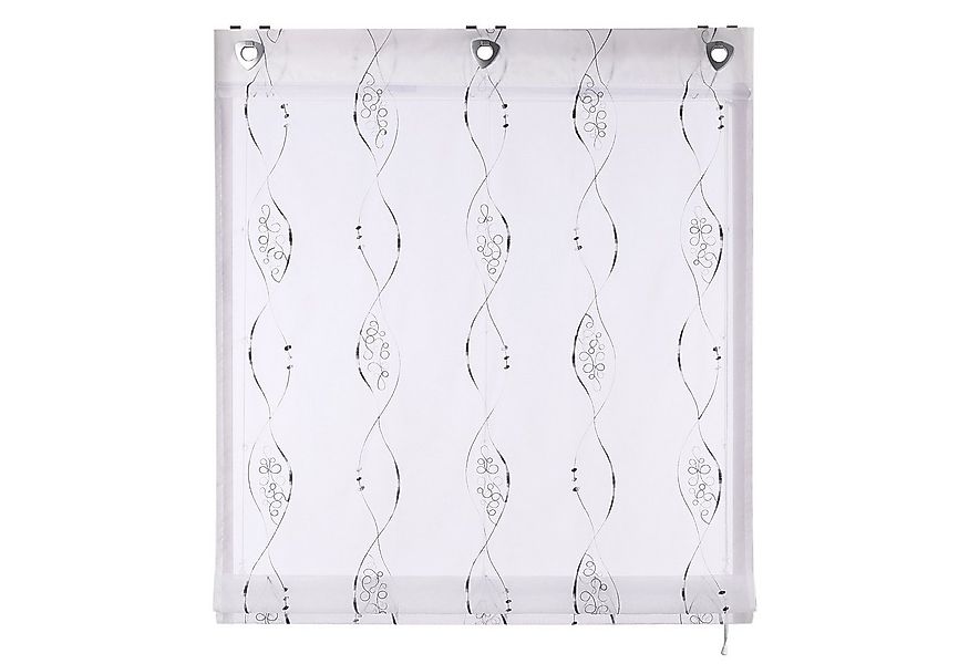 Joyswahl Raffrollo, mit Hakenaufhängung, ohne Bohren Bestickt Gardinen Ösen günstig online kaufen