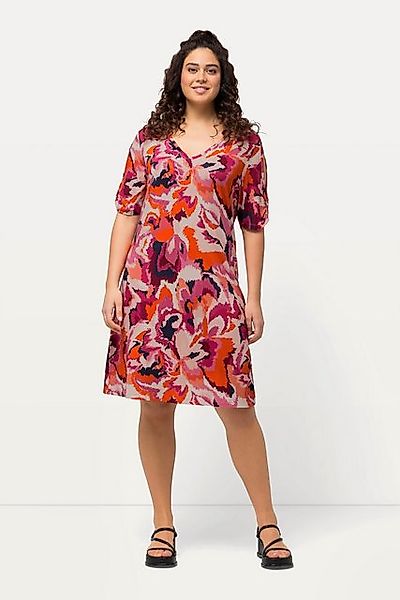 Ulla Popken Midikleid Strandkleid Stickblumen A-Linie günstig online kaufen