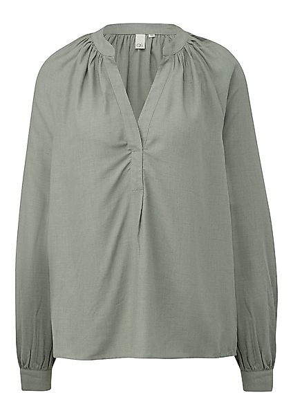 QS Langarmbluse Melierte Viskosebluse mit Raffung günstig online kaufen