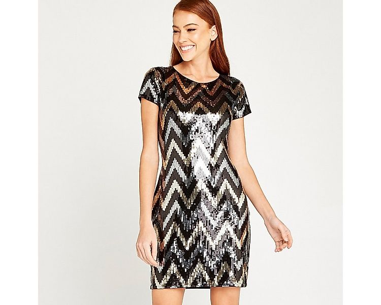 Apricot Partykleid Chevron Dress mit Pailletten günstig online kaufen