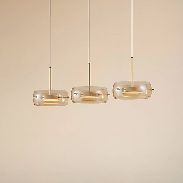 Lucande LED-Hängeleuchte Martis, amber, 3-flg., dimmbar günstig online kaufen