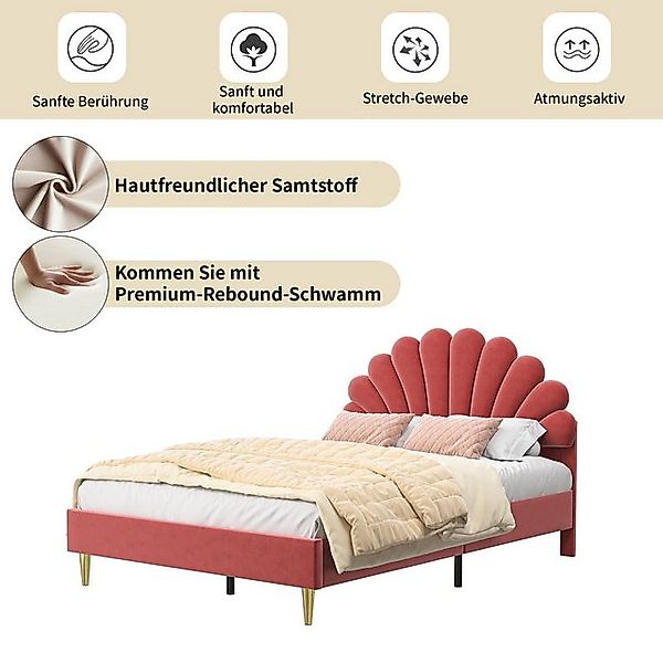 FUROKOY Polsterbett kinderbett holz,Jugendbett,Mädchenbett mit Kopfteil in günstig online kaufen