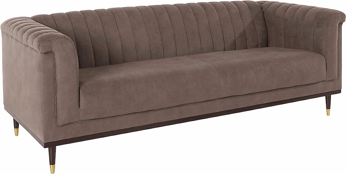 Home affaire 3-Sitzer "Chamby" mit Holzrahmen unten und Steppung im Lehnenb günstig online kaufen