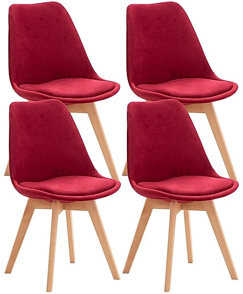 CLP Küchenstuhl Linares (4er Set), Buchenholz-Gestell, günstig online kaufen