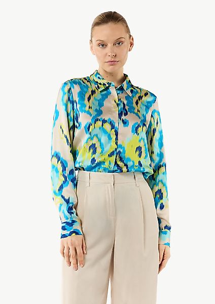Comma Langarmbluse Satinbluse mit Hemdkragen und günstig online kaufen