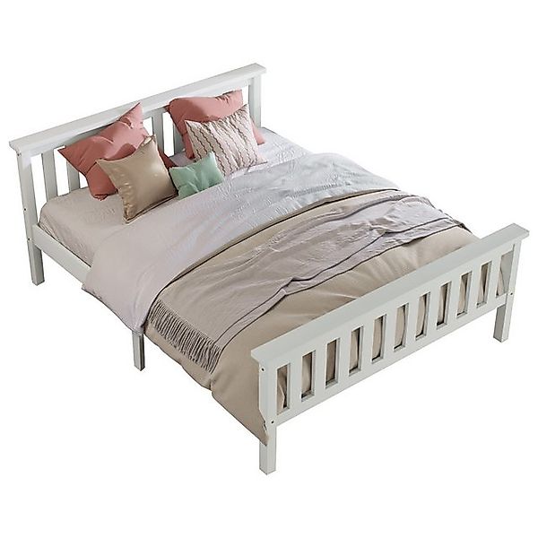 DOPWii Holzbett Doppelbett Holzbett 140 x 200 cm Massivholzbett mit Lattenr günstig online kaufen