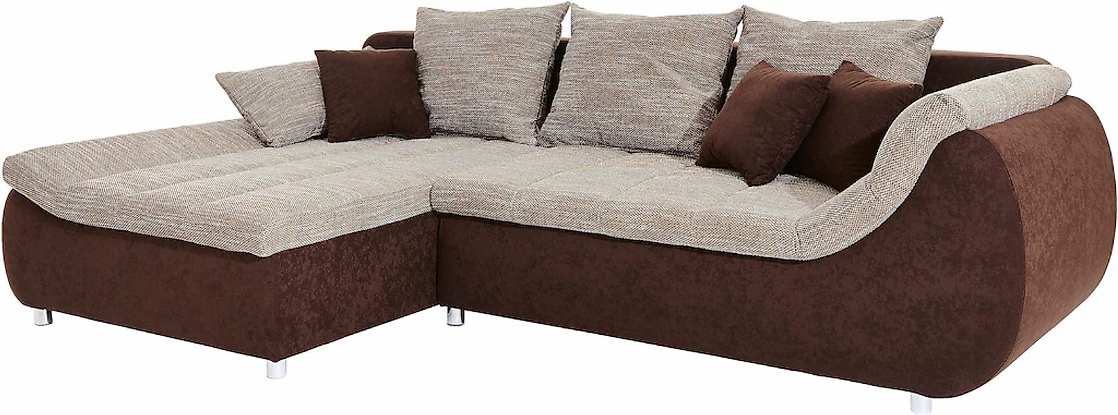 Home affaire Ecksofa "Imola, bequem, aktuelle Steppung im Sitz, L-Form, Bre günstig online kaufen