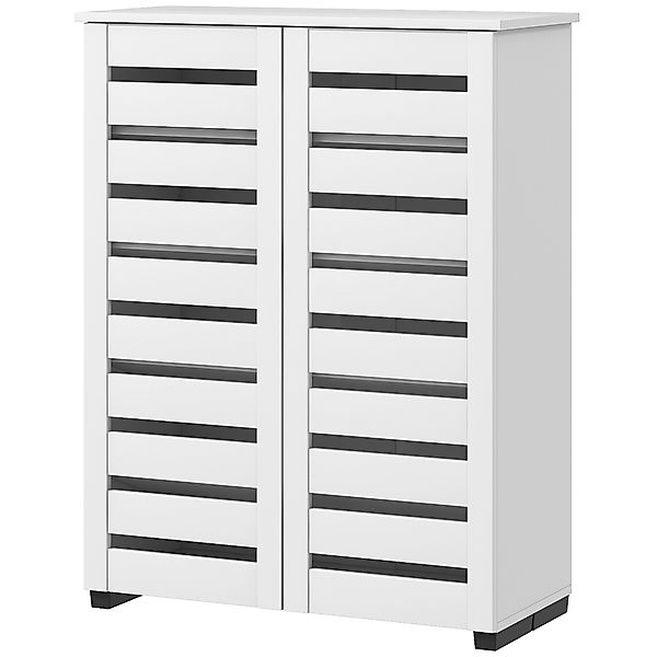 HOMCOM Schuhschrank mit 5 Ebenen, 4 Verstellbare Regale und Lamellentüren, günstig online kaufen
