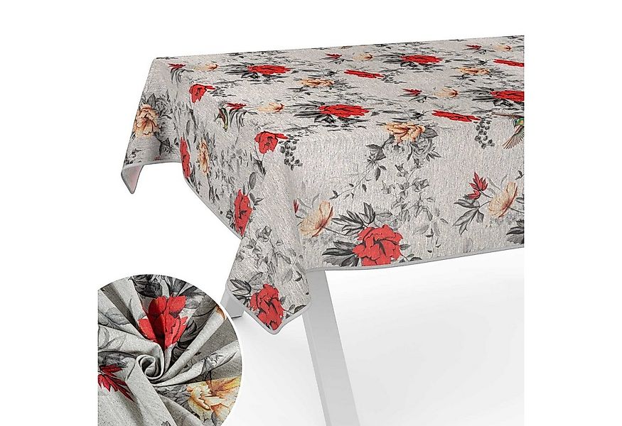 ANRO Tischdecke aus Stoff mit Blumen Pflanzen wasserabweisend Tischtuch Tis günstig online kaufen