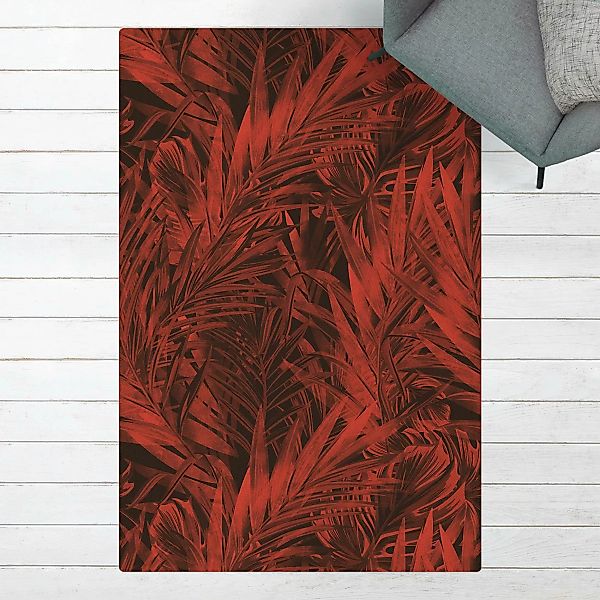 Kork-Teppich Tropisches dunkles Unterholz Rot günstig online kaufen