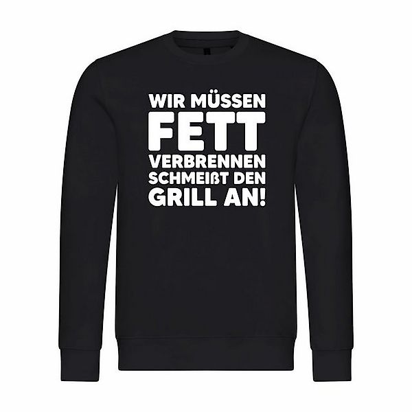 deinshirt Rundhalspullover Herren Pullover Wir müssen Fett verbrennen schme günstig online kaufen