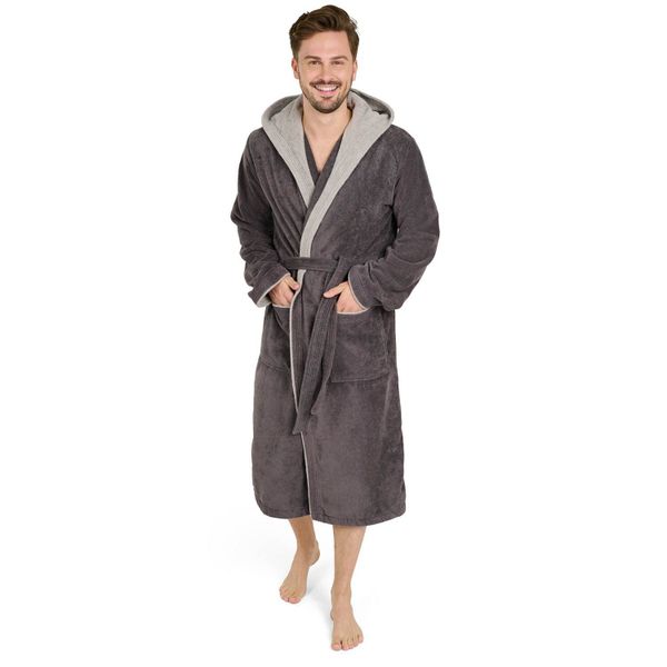 Blumtal Bademantel Herren, Baumwolle, mit gefütterter günstig online kaufen