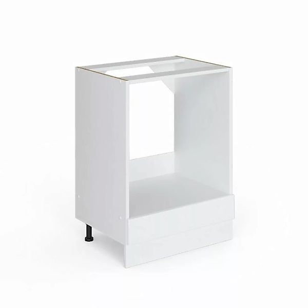 Livinity® Herdumbauschrank R-Line, Weiß Hochglanz/Weiß, 60 cm, AP Eiche günstig online kaufen