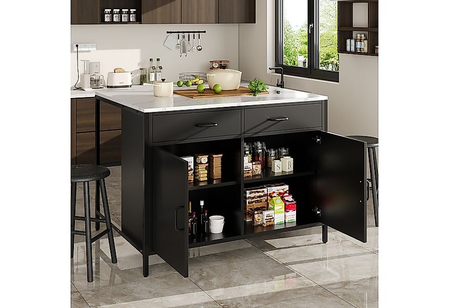 Flieks Stehtisch Bartisch/Küchenschrank mit 2 Schubladen und Türen (B100/T9 günstig online kaufen