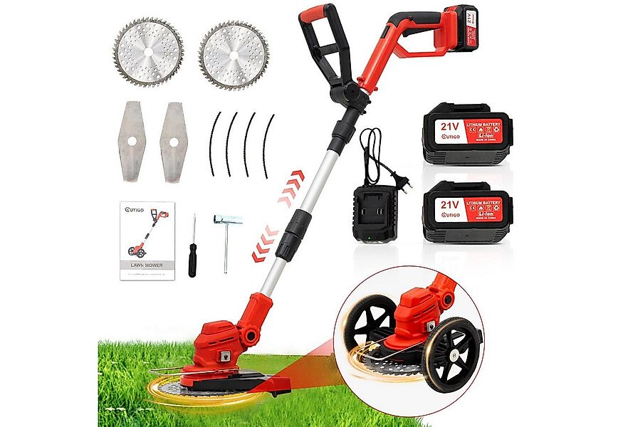 OUTIGO Akku-Rasentrimmer Wiederaufladbarer Akku-Rasentrimmer mit 2* 4000mAh günstig online kaufen