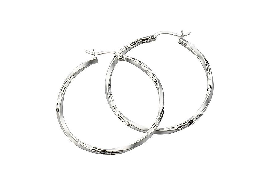 Zeeme Paar Creolen 925 Silber mattiert diamantiert günstig online kaufen