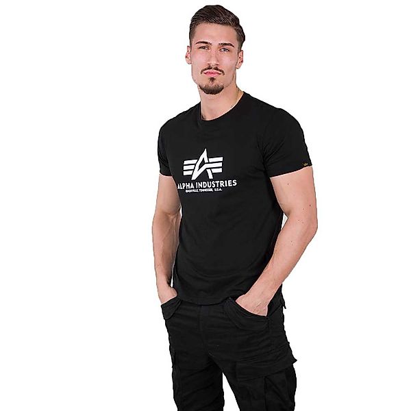 Alpha Industries Basic Reflective Print Kurzärmeliges T-shirt S Black günstig online kaufen