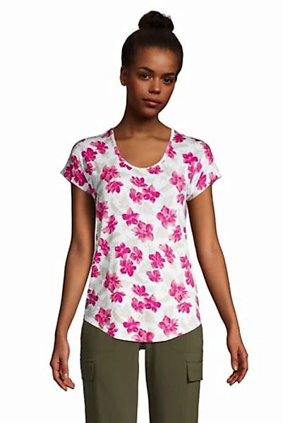 Gemustertes Shirt aus Bambusviskose, Damen, Größe: S Normal, Weiß, by Lands günstig online kaufen