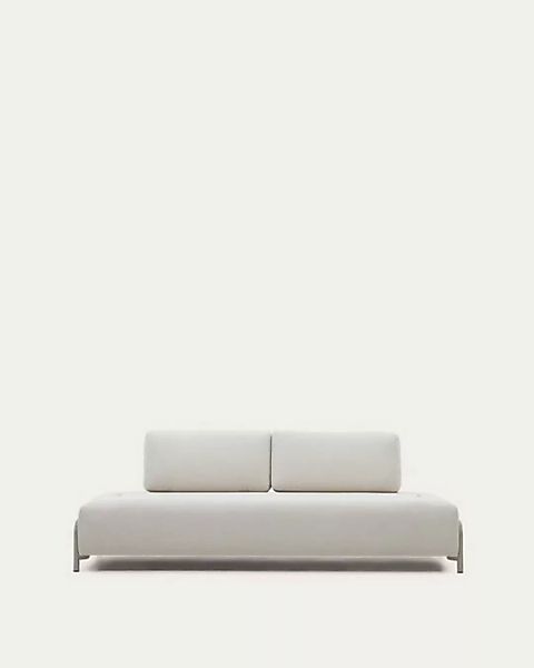 Natur24 Sofa 3-Sitzer-Modul Compo 232 x 82 x 98 cm beiger Chenille, Metall günstig online kaufen