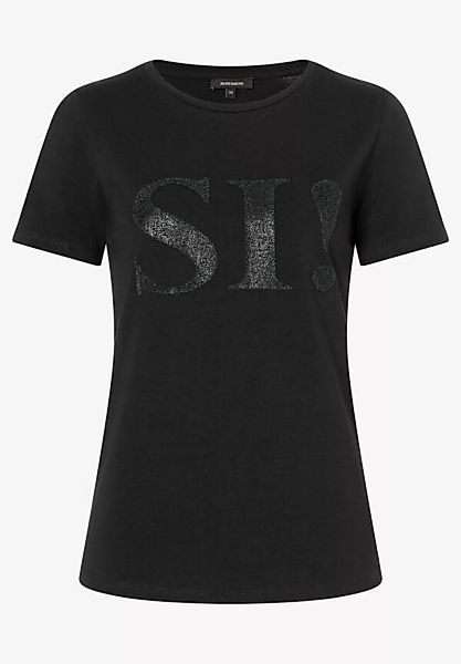 T-Shirt mit Perlenaufschrift, schwarz, Frühjahrs-Kollektion günstig online kaufen