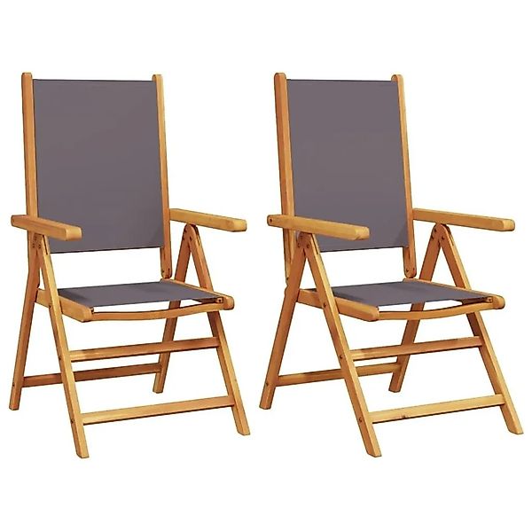vidaXL Gartenstühle 2 Stk Anthrazit Massivholz Akazie & Stoff 367658 günstig online kaufen