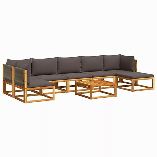 vidaXL Loungesofa 8-tlg. Garten-Sofagarnitur mit Kissen Massivholz, 1 Teile günstig online kaufen