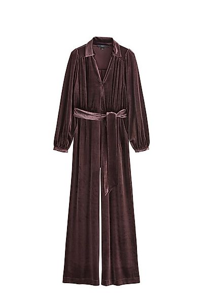 Next Jumpsuit Samt-Jumpsuit mit Bindegürtel und weitem Bein (1-tlg) günstig online kaufen
