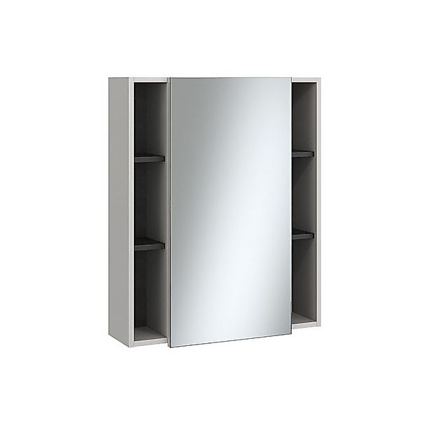 Vicco Badspiegelschrank Gerta Grau/Schwarz 65 x 80 cm mit Tür und Offenen F günstig online kaufen