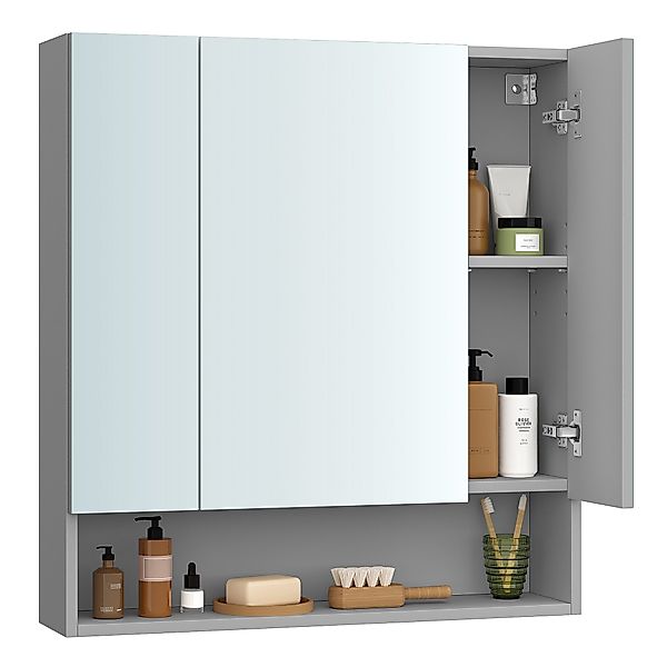 VASAGLE Spiegelschrank Badschrank Badezimmerschrank mit 3 günstig online kaufen