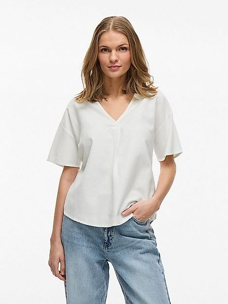Vila Blusenshirt V-Ausschnitt mit Überlappung und Kurzarm VIPRISILLA V-NECK günstig online kaufen