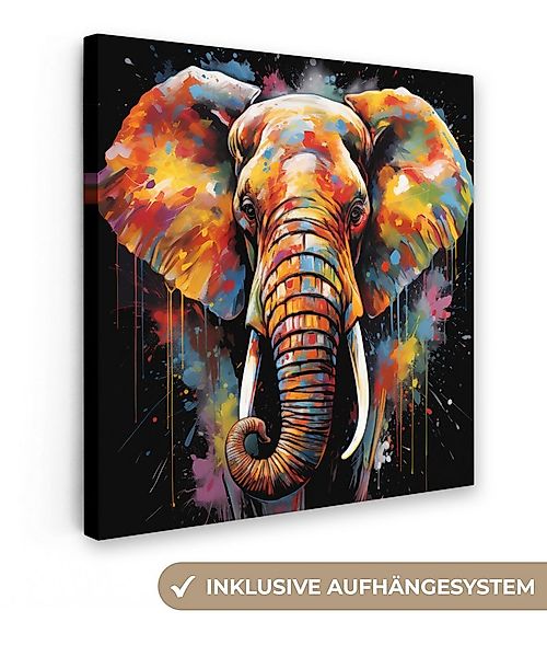 OneMillionCanvasses® Leinwandbild Elefant - Graffiti - Schwarz - Tiere - Fa günstig online kaufen