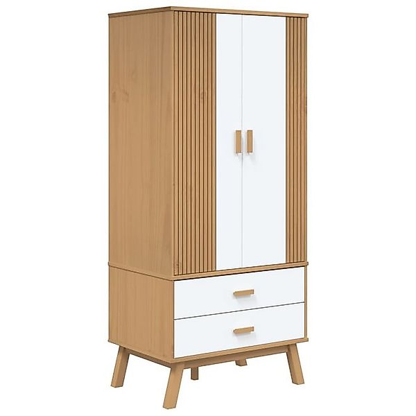 vidaXL Kleiderschrank Kleiderschrank OLDEN Weiß Braun 76,5x53x172cm Massivh günstig online kaufen