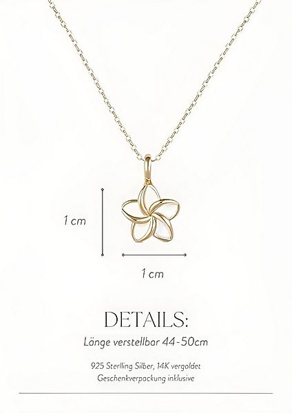 Einzelstück Kette mit Anhänger Halskette Frangipani mit Monoi Anhänger günstig online kaufen