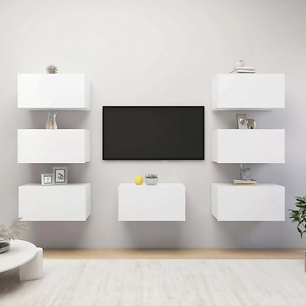 Tv-schrenke 7 Stk. Weiß 30,5x30x60 Cm Spanplatte günstig online kaufen