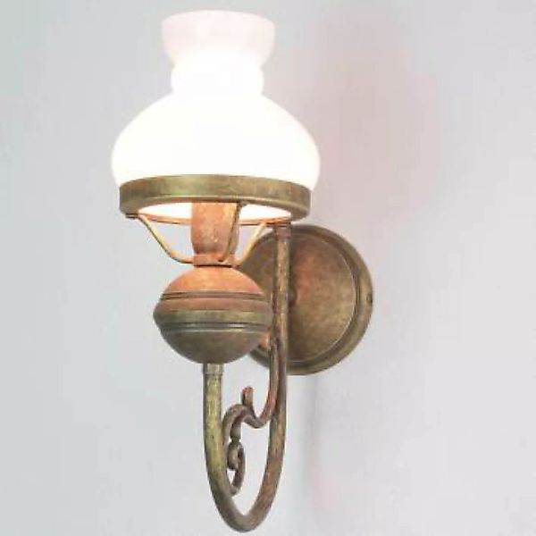 Wandlampe Weiß Glasschirm aus Echt-Messing Antik günstig online kaufen