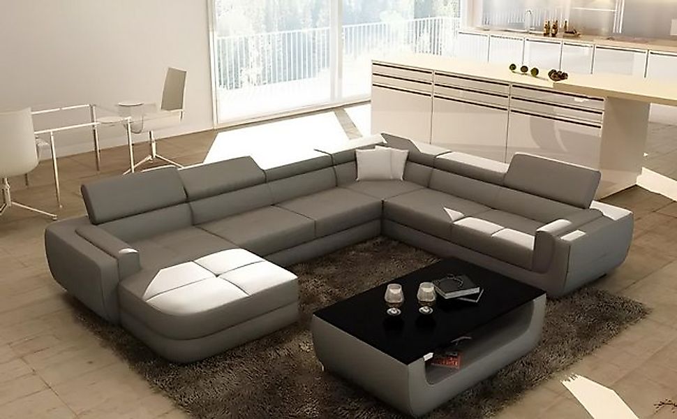 Xlmoebel Ecksofa U-förmiges Ledersofa mit Eckpolstern für das Wohnzimmer, H günstig online kaufen