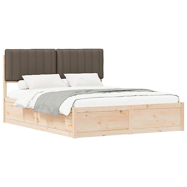 vidaXL Bettgestell mit Gepolstertem Kopfteil Taupe 150 x 200 cm 3398227 günstig online kaufen