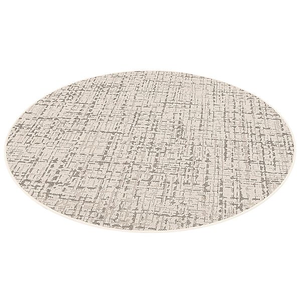 Snapstyle In & Outdoor Teppich Flachgewebe Oslo Creme Schwarz Meliert 160cm günstig online kaufen