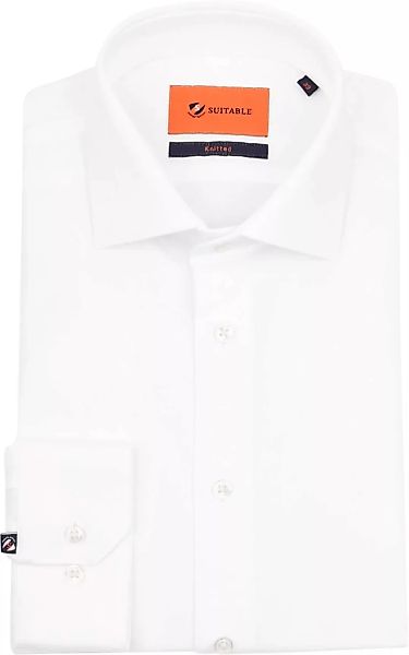 Suitable Hemd Knitted Piqué Weiß - Größe 42 günstig online kaufen
