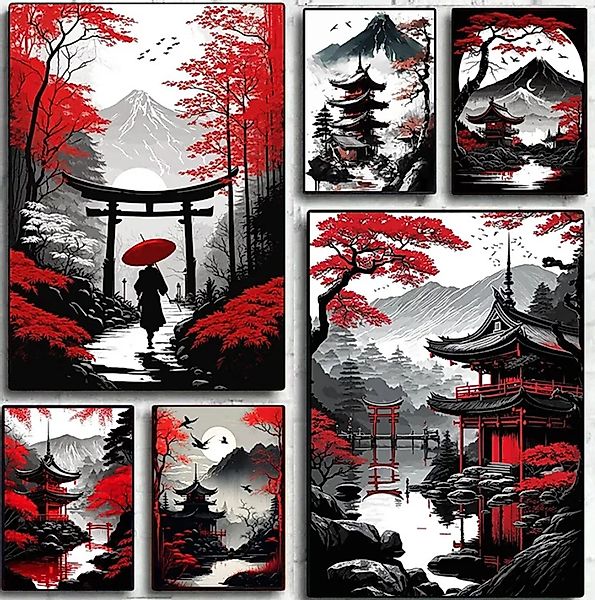 TPFLiving Kunstdruck OHNE RAHMEN, Japanische Landschaften, günstig online kaufen