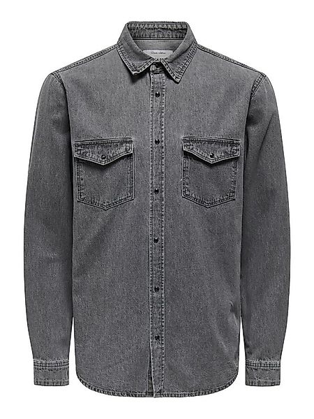 ONLY & SONS Langarmhemd - Jeanshemd günstig online kaufen