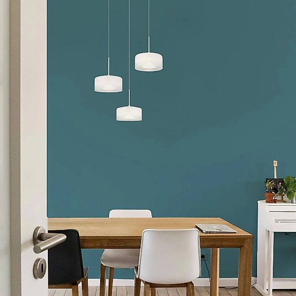 LED-Hängeleuchte Belinda, Ø 40 cm, weiß, 3-flg., Glas günstig online kaufen