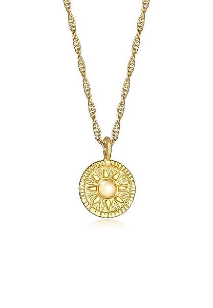 Elli Kette mit Anhänger Sonne Antik Coin Rund Kordelkette 925er Silber, Mün günstig online kaufen